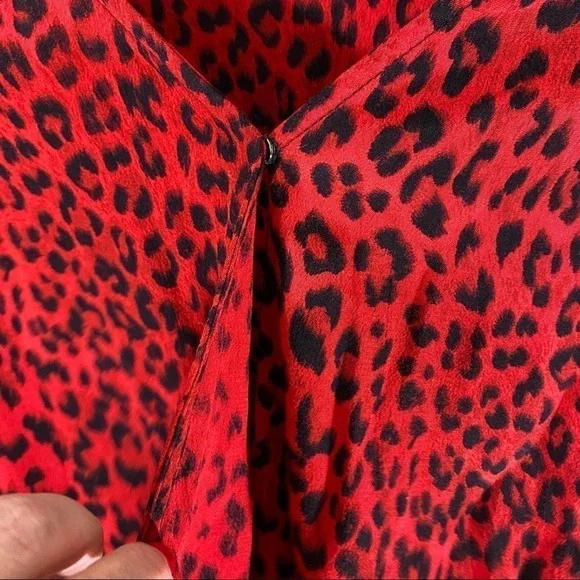 Sanctuary Red and Black Cheetah Print Blouse - Picture 7 of 8